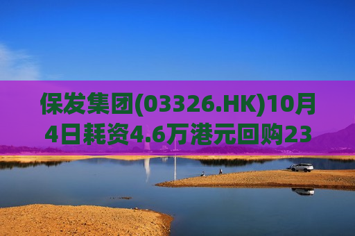 保发集团(03326.HK)10月4日耗资4.6万港元回购23.1万股