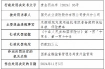 虚列费用！国元农险贵州分公司及6家支公司被罚