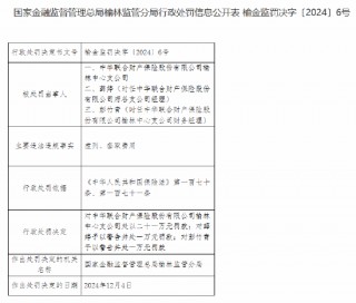 中华财险榆林中心支公司因虚列、套取费用被罚21万元