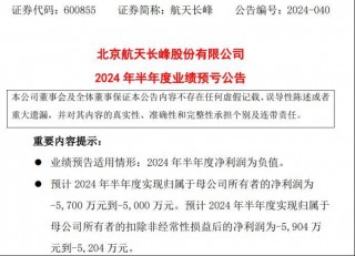 航天长峰24年上半年预计亏损5000万-5700万同比亏损增加 高端医疗装备产业集采项目合同待签署