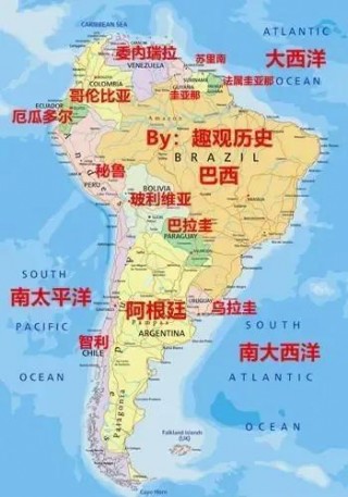 南美洲地图(南美洲地图国家分布图)