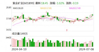 主要矿产品量价齐升 紫金矿业上半年预盈145.5亿元至154.5亿元