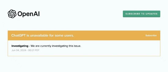 ChatGPT宕机影响全球数千名用户 OpenAI回应  第1张