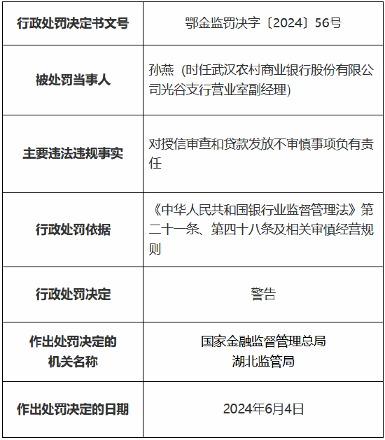 武汉农村商业银行被罚90万元 因授信审查和贷款发放不审慎等  第2张