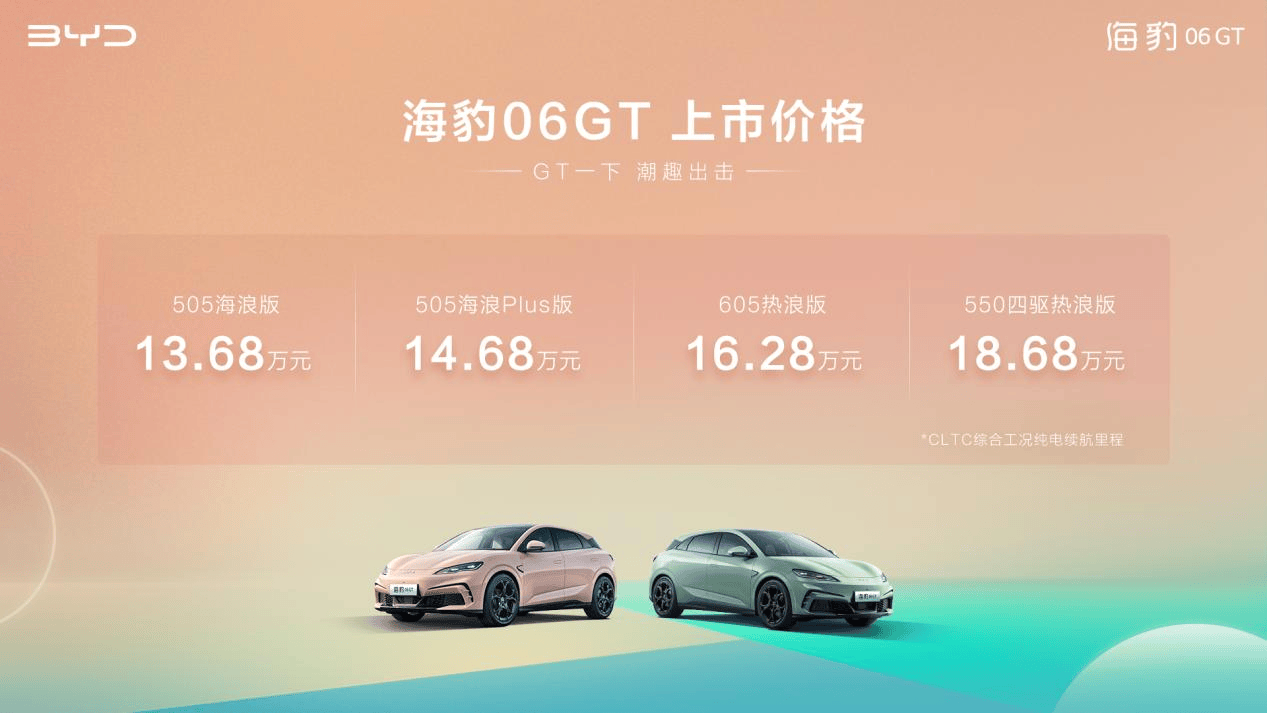 解锁年轻人的第一台GT，比亚迪海豹06GT 正式上市，售价13.68万元起  第1张