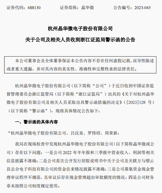 涉嫌信披违法违规！知名芯片股晶华微，被立案！  第2张