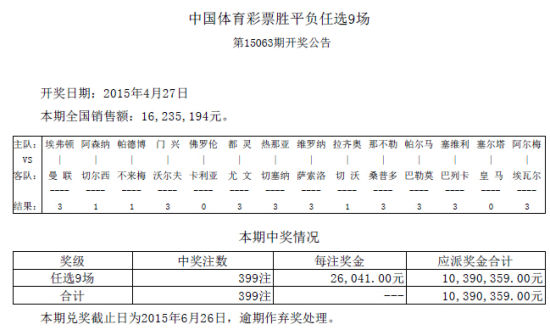 足彩开奖结果查询(今日竞彩足球开奖结果查询)  第1张