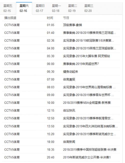 中央cctv5+节目表今天(中央CCTV5+节目表今天是什么节目)  第1张