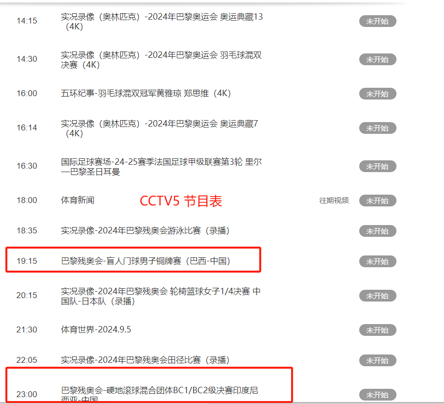 cctv5体育节目表今天(cctv5体育节目表今天节目表预告)  第1张