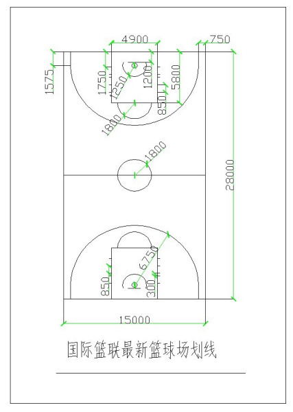 篮球场地标准尺寸画法(篮球场地标准尺寸画法清晰图)  第2张