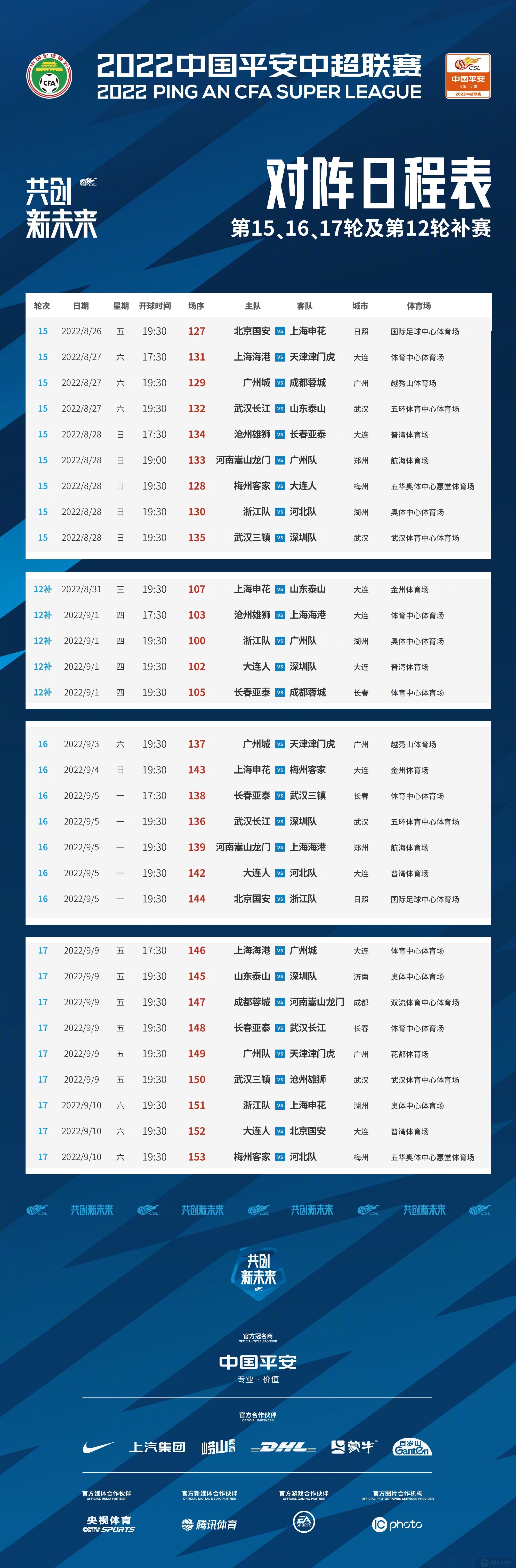 中超赛程安排2022(中超赛程安排什么时候公布)  第1张