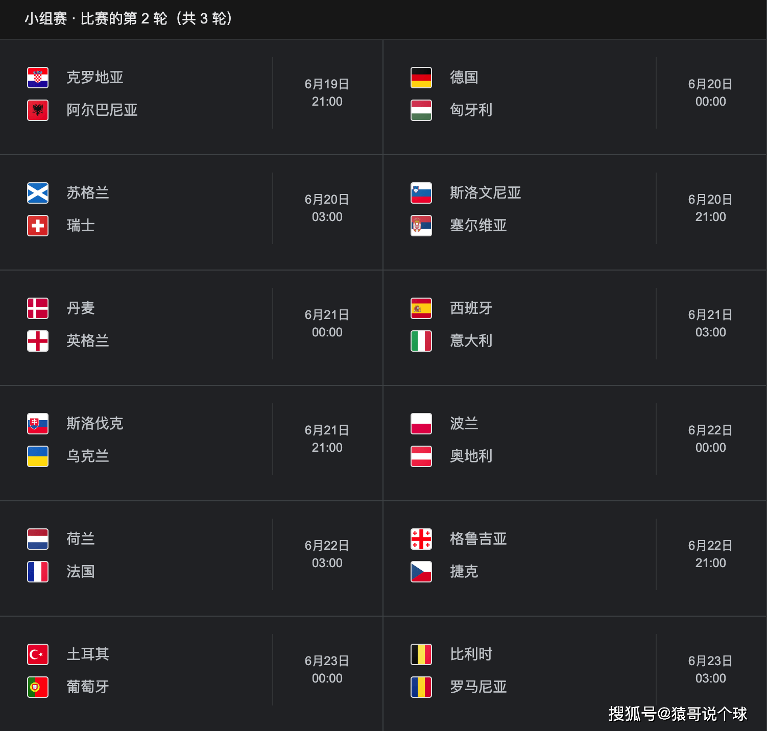 2022年欧洲杯足球赛程表(2022年欧洲杯足球赛程表格)  第2张