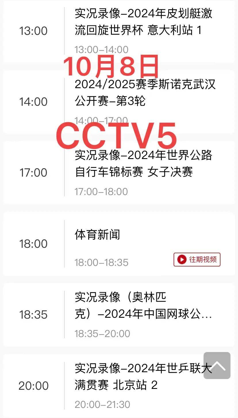 体育节目表cctv5节目(体育节目表cctv5节目直播)  第1张