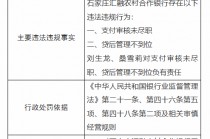 石家庄汇融农村合作银行被罚70万元：因支付审核未尽职 贷后管理不到位