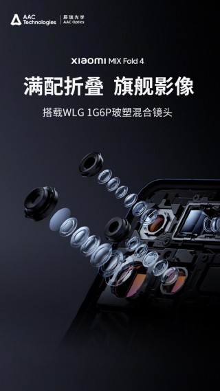 满配折叠，旗舰影像！Xiaomi MIX Fold 4搭载辰瑞光学1G6P玻塑混合镜头