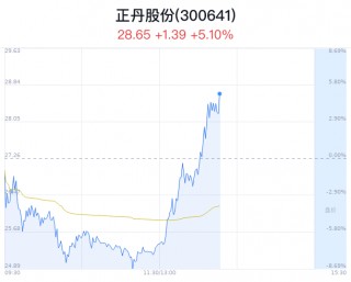 正丹股份上涨5.10% 净流入增加1.06亿