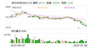 振华科技：2024年上半年净利同比预降70.59%-73.86%