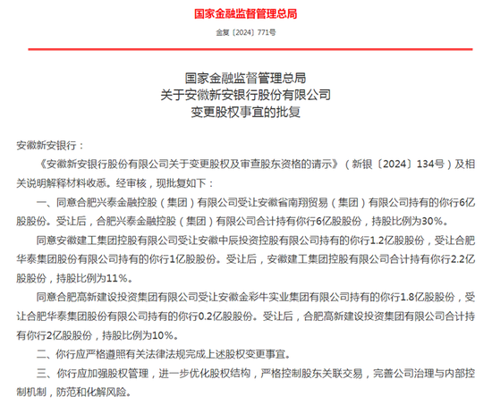 首例国资控股民营银行：新安银行51%股权变更获批 去年净利润仅0.44亿  第1张