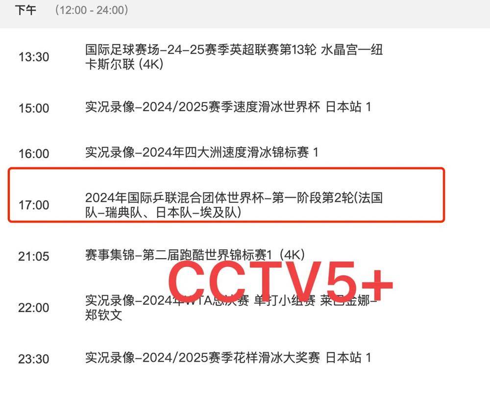 今天乒乓直播时间表(2024乒乓球决赛直播今晚几点开始)  第2张